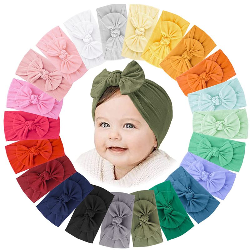 Soft Nylon Baby Headbands with Bows